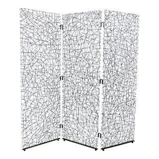 Modern Vintage Abstract Metal Wire Three Panel Screen or Room Divider For Sale