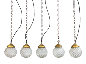 Pinecone Globe Pendant Lights, 1920s