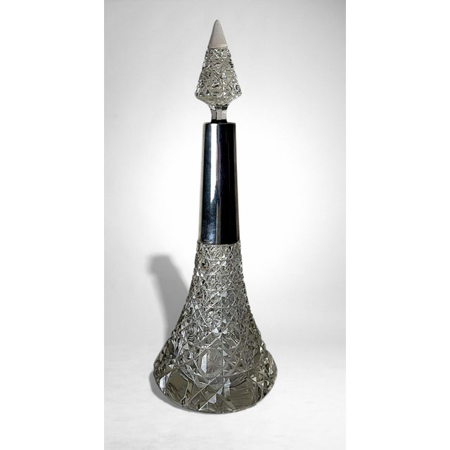 Late 19th Century Biedermeier Large Bohemian Crystal Perfume Bottle With German Sterling Silver For Sale - Image 5 of 18