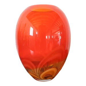 Orange Art Glass Vase