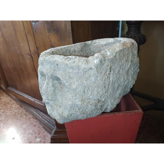 Sink Stone Tray with Sculpted Face, Italy, Early 20th Century For Sale - Image 5 of 9