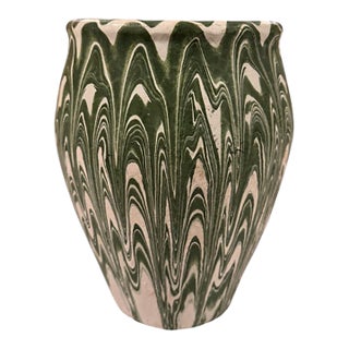 1930s Ozarkian Roadside Swirl Pottery Vase For Sale