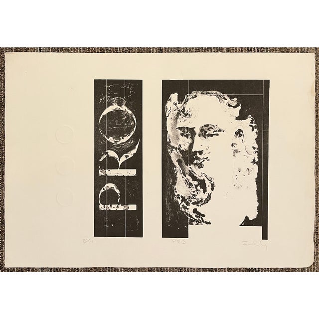 1970s Modern Embossed Lithograph For Sale - Image 6 of 6