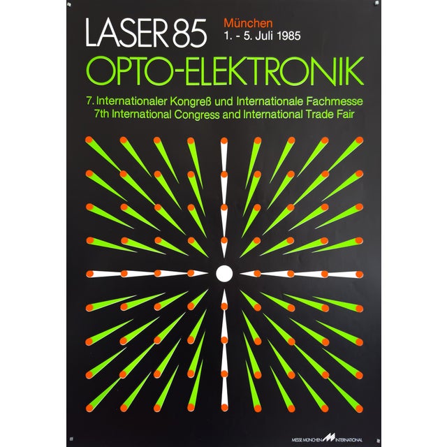 Laser 85 Opto-Elektronik Exhibition Poster, 1985 For Sale