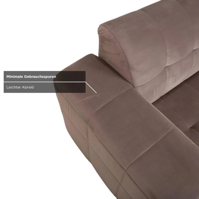 Bloom Velvet Fabric Three-Seater Light Grey Beige Taupe Sofa by Iconx Studios For Sale - Image 4 of 11