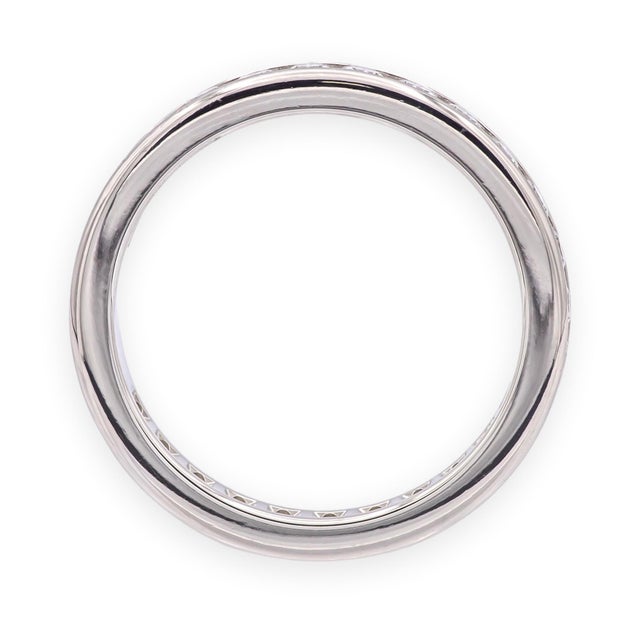 Early 21st Century Tiffany & Co. Plat Full Circle 3mm Channel-Set Diamond Eternity Band Ring 6.75 For Sale - Image 5 of 6
