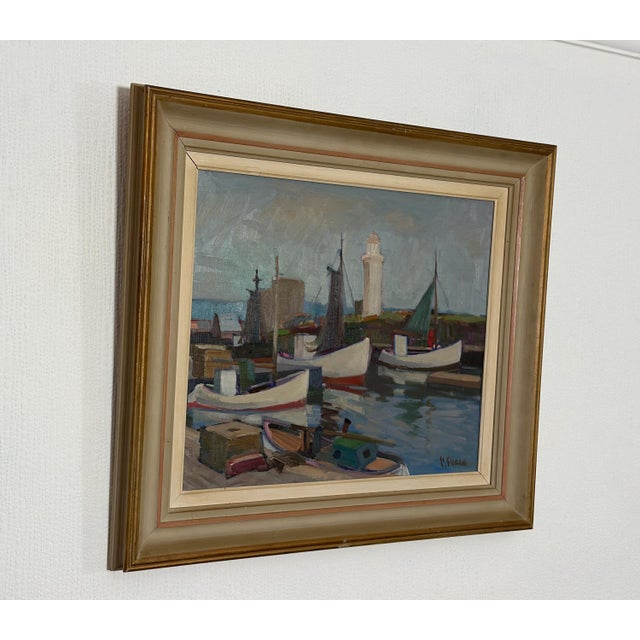 Eskil Skans, Boats, 1960s, Oil on Panel, Framed For Sale - Image 9 of 17