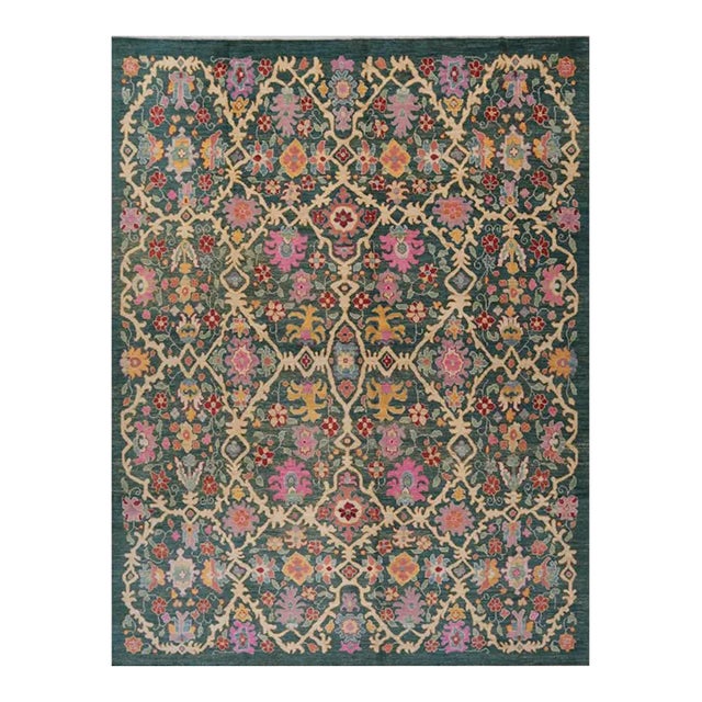 Handwoven Persian Sultanabad Area Rug 11’8″ X 15’8″ For Sale