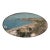 Vintage 1950s Oval Convex Glass Beach France Cannes Picture Frame Cottagecore For Sale