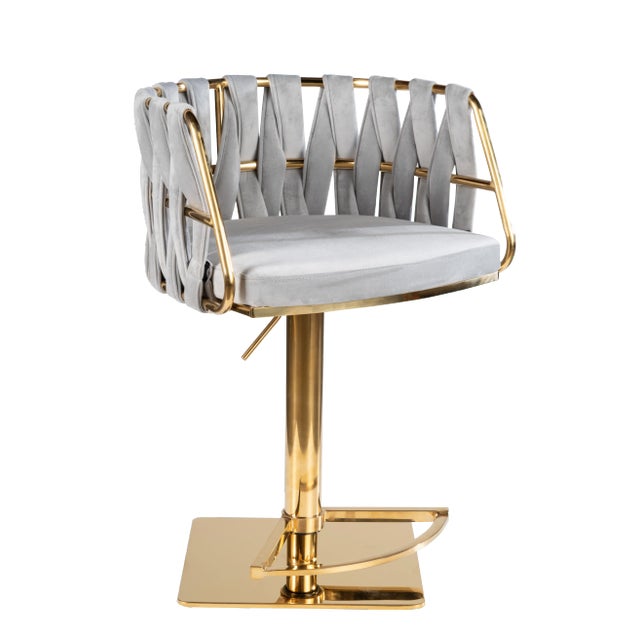Milano Adjustable Swivel Bar /Counter Chair in Gold Chairish