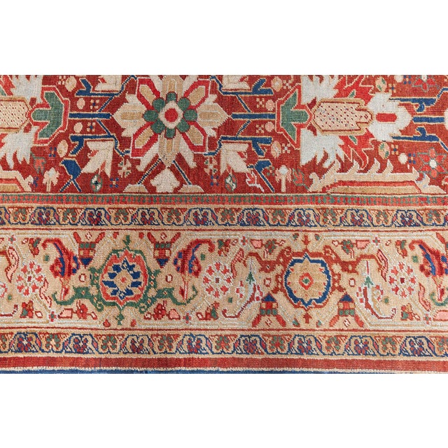 Early 20th Century Colorful Persian Heriz Handwoven Wool Carpet For Sale - Image 4 of 11