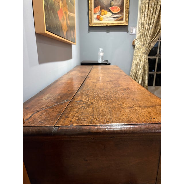 Mid 18th Century Queen Anne Oak Dresser Base or Server For Sale - Image 10 of 11