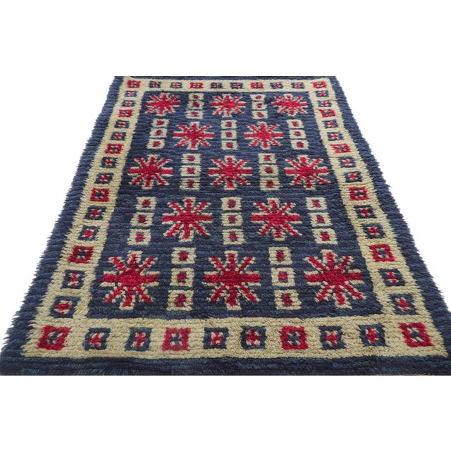 Vintage Finnish Rya Ryijy Rug - 03'01 X 05'07 For Sale - Image 4 of 9
