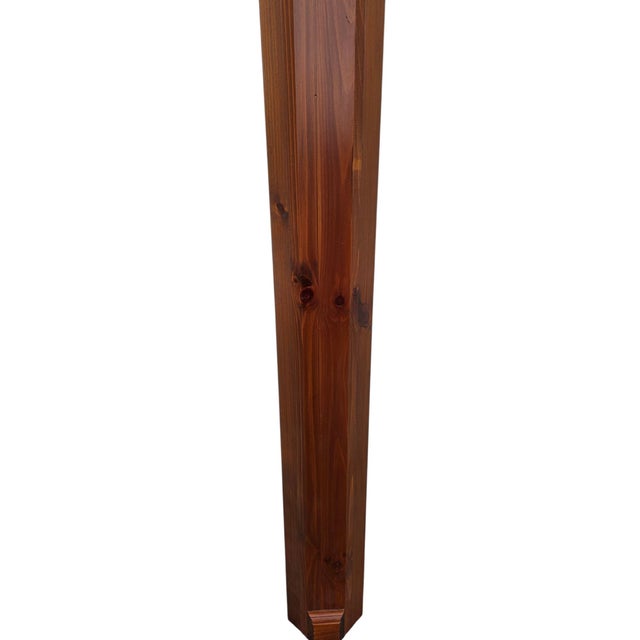 1990s Ethan Allen Country Craftsman Corner Cabinet Shelf Display Knotty Pine Hutch For Sale - Image 5 of 13