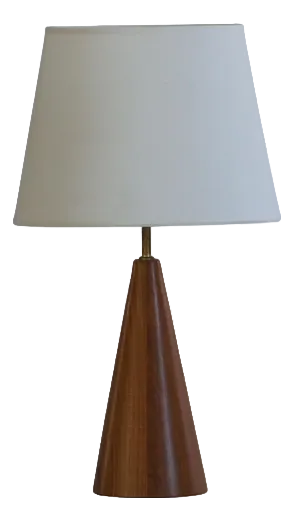 Danish Modern Cone Shaped Table Lamp in Teak, 1980s