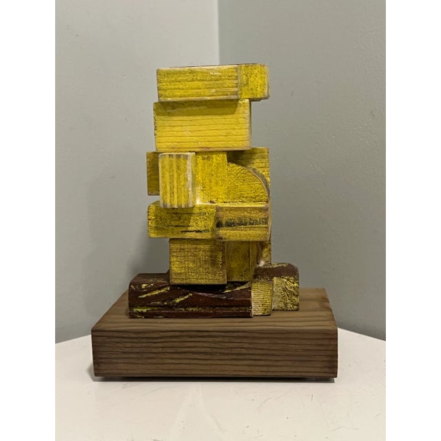 Contemporary Tom Trubshaw (1971-), Colorful Geometric Abstract Wood Sculpture, Signed, Dated For Sale - Image 3 of 6
