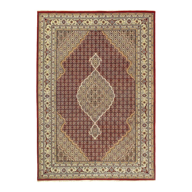 2020s Fine Hand Knotted Silk & Wool Tabriz Rug For Sale