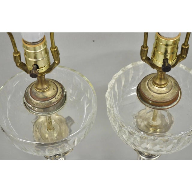 Early 20th Century French Empire English Silver Plated Corinthian Column Table Lamp - Set of 2 For Sale In Philadelphia - Image 6 of 13