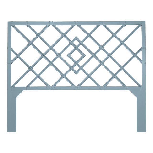 Darien Headboard King, Pool Blue For Sale