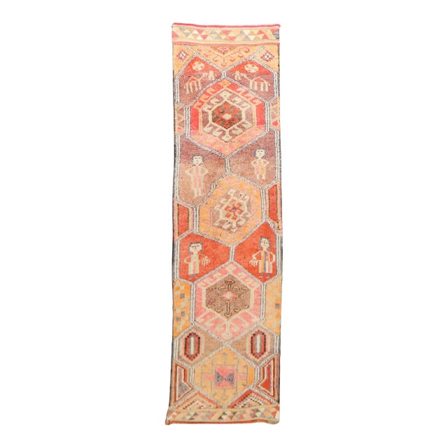 Vintage Zabihi Collection Funky Tribal Turkish Runner - 2'10" x 10'3" For Sale