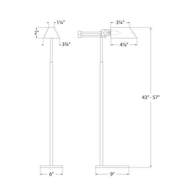 Transitional Visual Comfort Signature Studio Swing Arm Floor Lamp in Polished Nickel For Sale - Image 3 of 3
