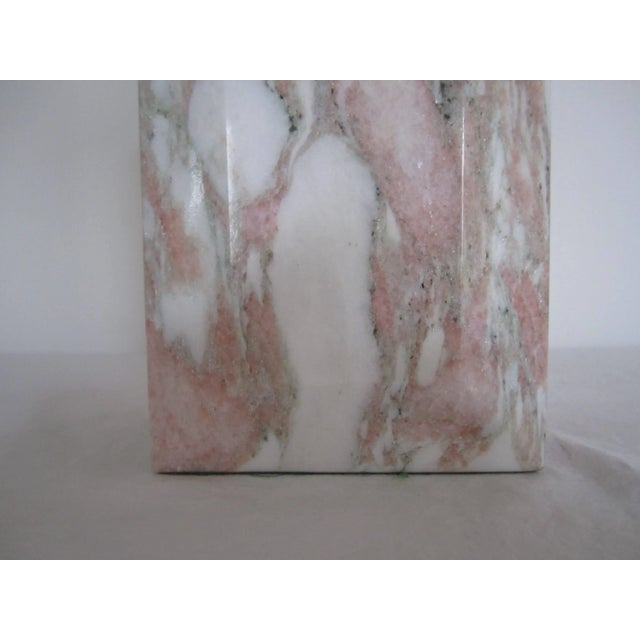 Modern Pink and White Solid Marble Desk or Table Lamp For Sale - Image 10 of 11