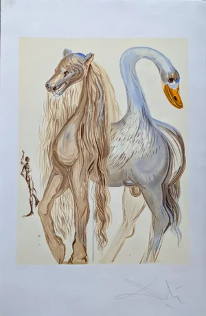 Salvador Dali, Horace's Chimera (The Dalinian Horses Series), Original Color Lithograph, 1970s-1980s