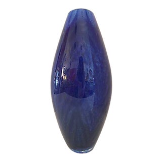 Murano Cobalt Blue Glass Vase For Sale