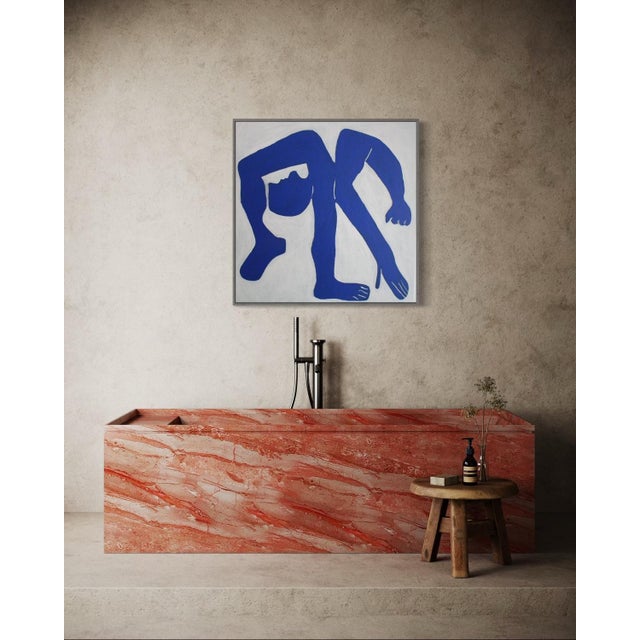 Textile Bodasca, The Blue Man, 2026, Acrylic Painting on Canvas For Sale - Image 7 of 13
