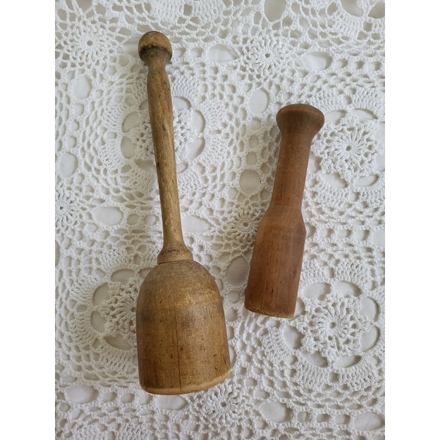 1930s Wooden Pestles or Butter Paddles- 2 Pieces For Sale - Image 4 of 5