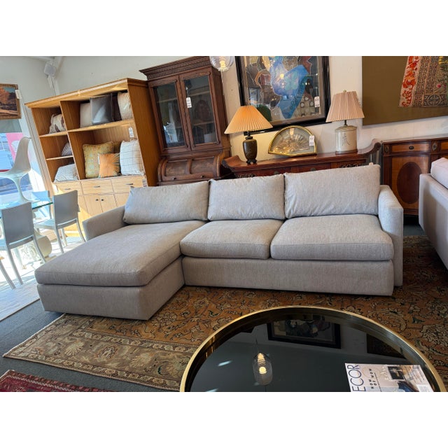 Light Gray Crate & Barrel Lounge II Left Chaise Sectional For Sale - Image 8 of 11