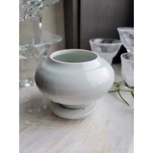 2020s Handmade Japanese White Porcelain Lotus Flower Lidded Container From Rw Guild by Tomoko Sakai For Sale - Image 5 of 15