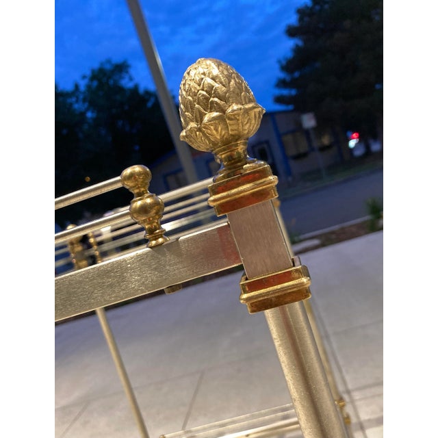 Silver French Bar Cart Manner of Jansen in Maison Baguès For Sale - Image 8 of 13