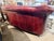Mid-Century Modern Hickory Red Leather Sofa With Four Pillows For Sale - Image 3 of 5