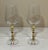 Handmade in Italy Pair of Large Crystal Elegant Wine Goblets Gold Plated Stems Inset with Faceted CZ Gems. The glasses...