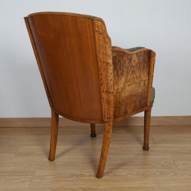 Brown Vintage Art Deco Desk Chair by Maurice Adams, 1930s For Sale - Image 8 of 12