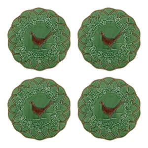 Bordallo Pinheiro Woods Snack Plates, Pheasant, Set of 4
