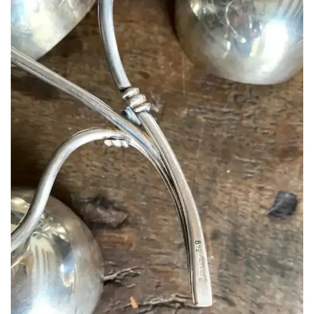 Metal Vintage Mid Century Danish Silver Serving Dishes, Signed Denmark 349 For Sale - Image 7 of 7