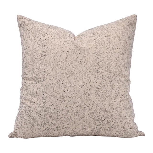 Fabdivine Indian Block Print Cushion Cover 24x24 Inch Duck Canvas-Vishv Jaal For Sale