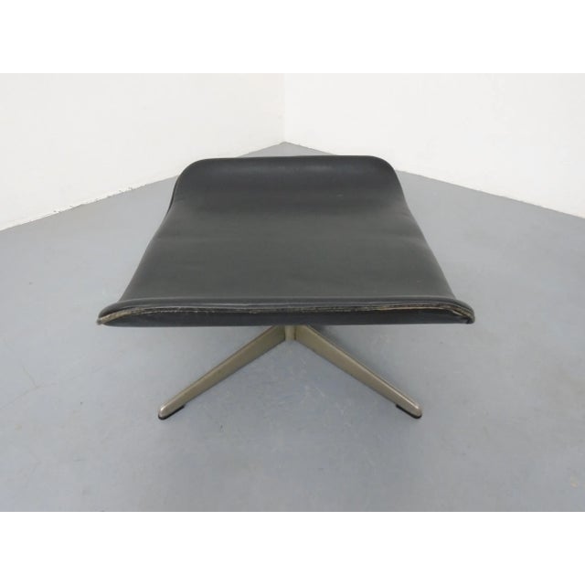 Black Black Leather Ottoman, Germany, 1960s For Sale - Image 8 of 13