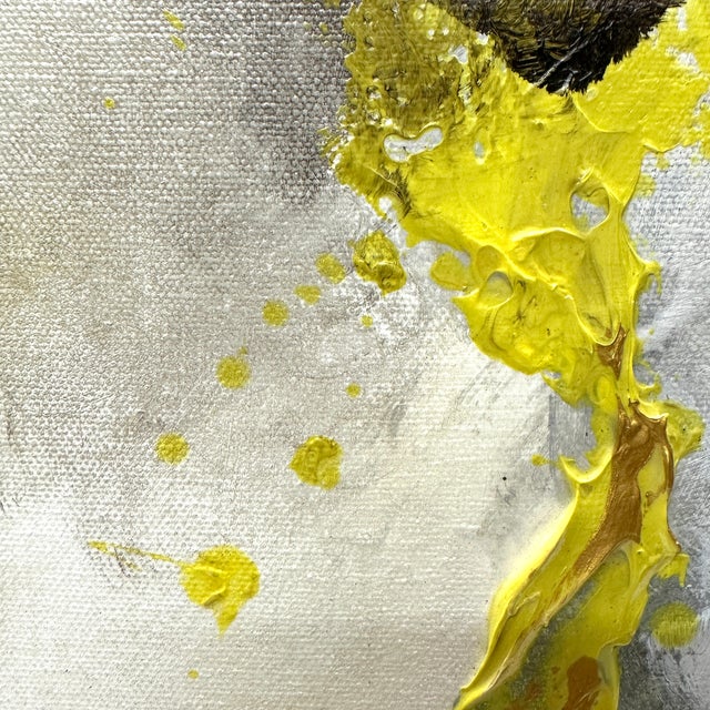 Yellow Contemporary Abstract Expressionist Painting "Entre Tu Y Yo" by Carlos Tirado, Signed For Sale - Image 8 of 10
