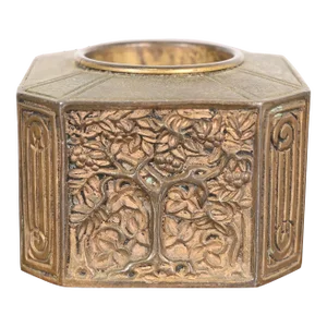 Tiffany Studios New York Bookmark Pattern Bronze Pen Brush Holder
