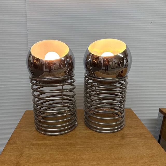 Mid 20th Century Style After Ingo Maurer Spring Mid Century Modern Tables Lamps - a Pair For Sale - Image 10 of 12