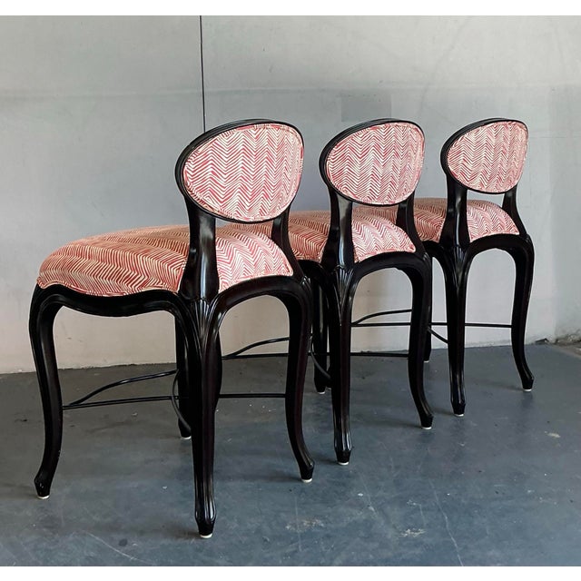 Christopher Guy Vintage Regency Christopher Guy “Cafe Du Paris” Barstools - Set of 3 For Sale - Image 4 of 9