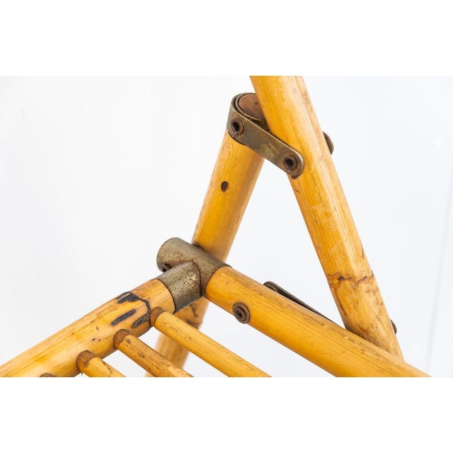 Wood Bamboo Folding Chairs by Dal Vera, 1950s, Set of 4 For Sale - Image 7 of 11
