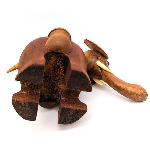 1950s Danish Teak Wood Elephant Toothpick Holder For Sale - Image 10 of 10