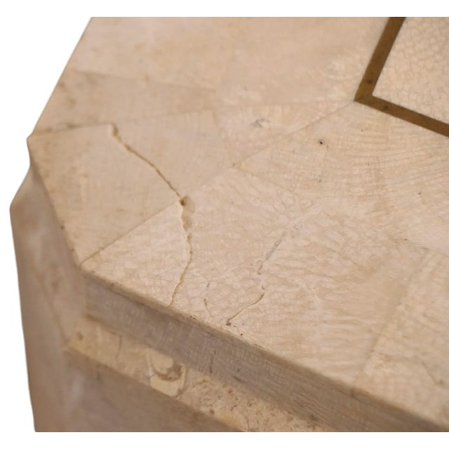 Tessellated Stone and Brass End Side Table by Maitland Smith C. 1984 For Sale In New York - Image 6 of 12