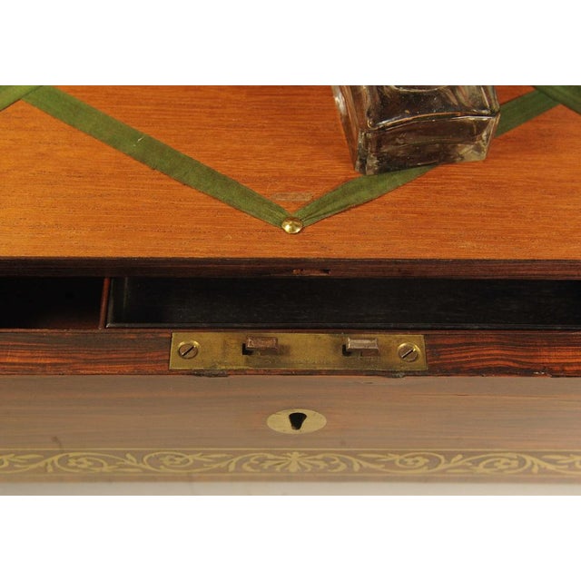 Regency Brass-Trimmed Rosewood Writing Slope with Stationery from Wells & Lambe, Set of 6 For Sale - Image 14 of 16