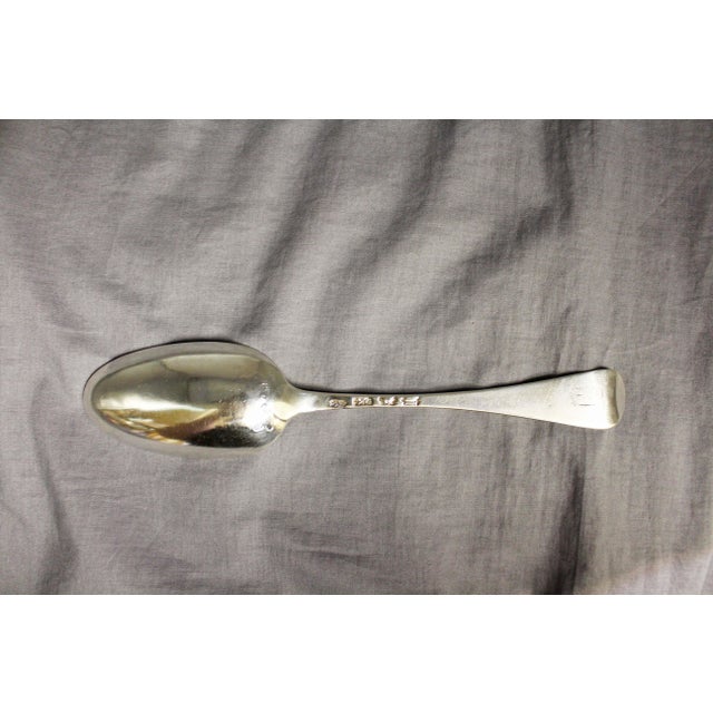 1755 London Sterling Silver Hanoverian Pattern Tablespoon by John Cafe For Sale - Image 4 of 4
