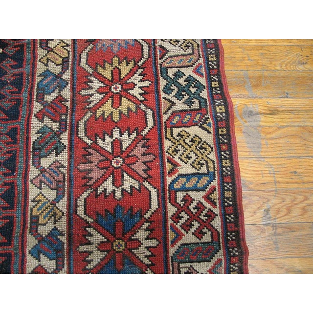 1900s Blue Navy Geometric Tribal Antique n.w. Persian Rug 4' X 6'4" Knotted Pile Wool Carpet For Sale - Image 4 of 6